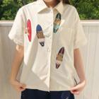 Short-sleeve Bear Embroidered Shirt