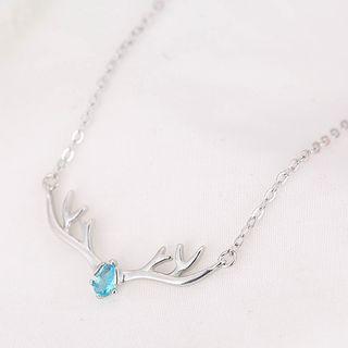 925 Sterling Silver Reindeer Pendant Necklace