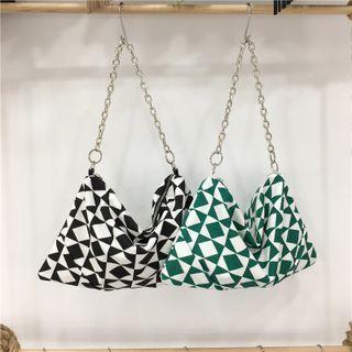 Geometric Print Chain Crossbody Bag