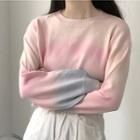 Cropped Gradient Sweater Pink - One Size