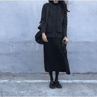 Frill-trim Buttoned Jacket As Shown In Figure - One Size