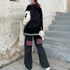 Number Print Loose Fit Jeans