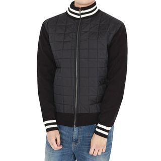 Plus Size Knit-sleeve Quilted Jacket