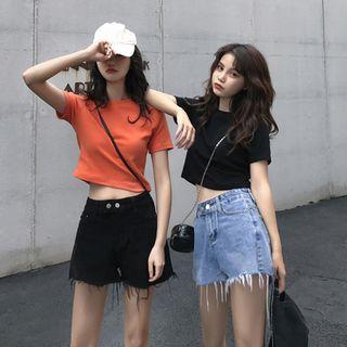 Short-sleeve Plain T-shirt / Sleeveless Plain Top