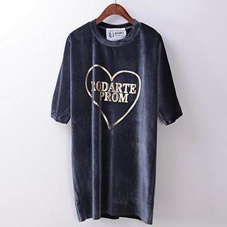 Lettering Short-sleeve T-shirt Dress
