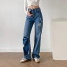 Distressed High Waist Loose-fit Jeans
