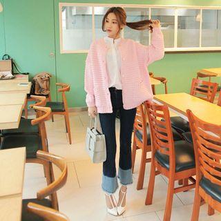 Contrast-hem Boot-cut Jeans