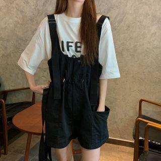 Pocket-detail Drawstring Jumper Shorts
