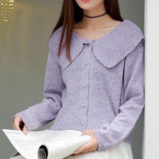 Collared Cardigan Light Purple - One Size