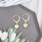 Heart Drop Earring 1 Pair - Gold - One Size