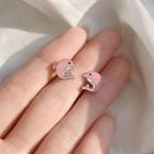 Dolphin Ear Stud 1 Pair - Pink - One Size