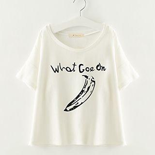 Banana Print Short Sleeve T-shirt