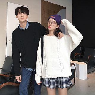 Couple Matching Crew-neck Cable Knit Sweater