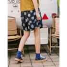 Band-waist Polka-dot Shorts Dark Blue - One Size