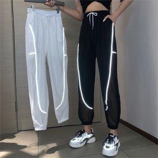 Reflective Striped Jogger Pants