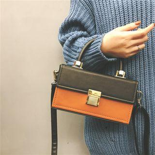 Two-tone Top Handle Crossbody Bag