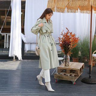 Wool Blend Trench Coat & Vest Liner Set