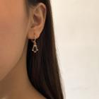 Rhinestone Glaze Drop Earring 2220 - 1 Pair - Gold & Black - One Size