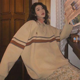 Striped Loose-fit Knit Polo-shirt