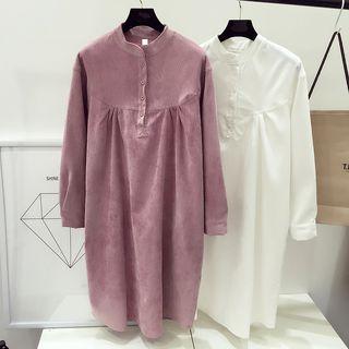 Long-sleeve Corduroy A-line Dress