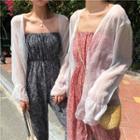 Set: Chiffon Strapless Jumpsuit + Light Jacket + Hair Band