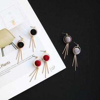 Pom Pom Metal-stick Earrings