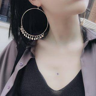 Star Dangle Oversize Hoop Earrings