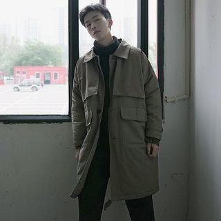 Plain Button Padded Coat
