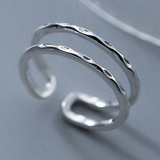 Layered Sterling Silver Open Ring 1 Piece - S925 Silver - Silver - One Size