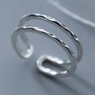 Layered Sterling Silver Open Ring 1 Piece - S925 Silver - Silver - One Size