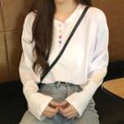 Half-button Long-sleeve T-shirt / Belt