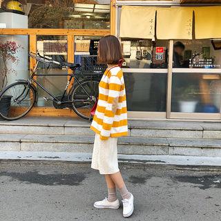 Set: Cable-knit Sweater + Midi Knit Skirt