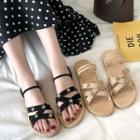Faux Suede Star Flat Sandals