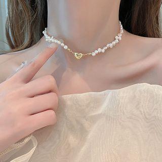 Magnetic Heart Freshwater Pearl Choker