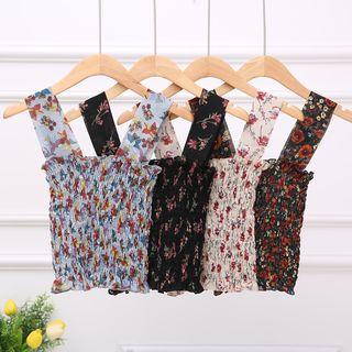 Strappy Floral Print Chiffon Top