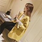 Contrast-lining Oversized One-button Blazer