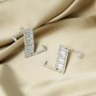 Sterling Silver Cz Stud Earring E2847-2 - 1 Pair - Silver - One Size
