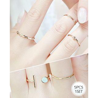 Set: 5 Thin Rings