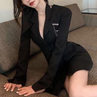 Button-up Mini Halter Dress / Slim-fit Blazer