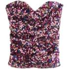 Sequined Shirred Tube Top