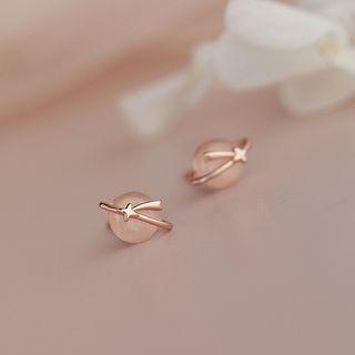 Planet Faux Cat Eye Stone Sterling Silver Earring