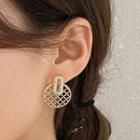 Geometric Disc Alloy Dangle Earring 1 Pair - Gold - One Size