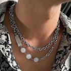 Pendant Chain Necklace 1 Pc - Silver - One Size