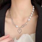 Pearl Heart Panel Necklace