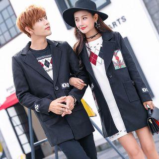 Couple Matching Printed Single-button Blazer