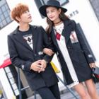 Couple Matching Printed Single-button Blazer