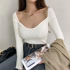 Square-neck Glam Knit Top