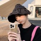 Lace Ruffle Sun Hat Black - One Size