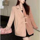 Twon-tone Loose Blazer Pink - One Size