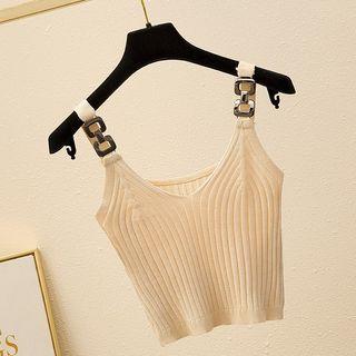 V-neck Knit Crop Camisole Top